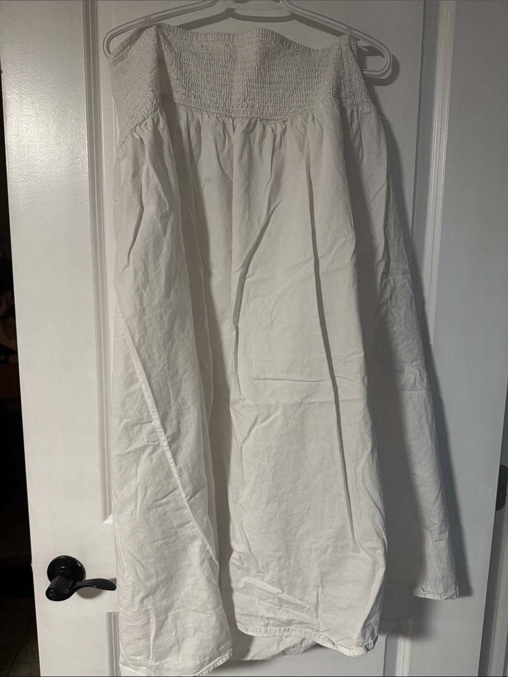 Old Navy White Smocked-Waist Maxi Skirt